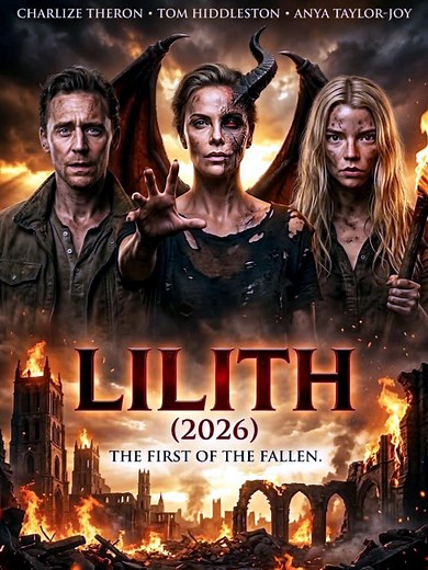 🎬 LILITH (2026) Starring: Charlize Theron, Tom Hiddleston, Anya Taylor-Joy Genre: Dark Fantasy • Horror • Action • Supernatural Thriller Long before mankind feared demons, there was Lilith — the first of the fallen, the mother of darkness, and the curse hidden beneath the ruins of forgotten kingdoms. For centuries, her name was buried in myth, whispered only by those who feared awakening what should have remained sealed. When an ancient gateway is uncovered beneath a war-torn city, Lilith (Char