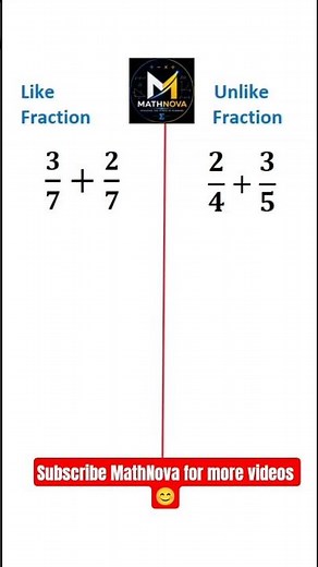 Like vs Unlike Fractions Explained | Easy Fraction Addition Trick | MathNova