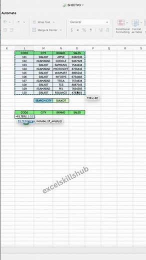 Excel FILTER Formula 🔥 | Extract Data Easily in Seconds | Excel Skills Hub