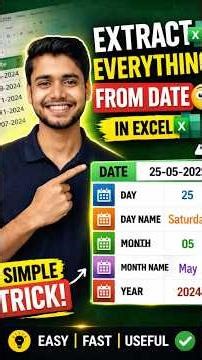 Extract Everything From Date in Excel 😳 | 1 Simple Trick