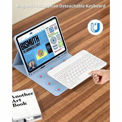 TenYide Keyboard Case With Stand Function, Book-Style Tablet Protective Cover, Keyboard Case, Ultra-Thin Bluetooth Keyboard   Leather Tablet Protective Case, Anti-Fall/Shock/Dust/Fingerprint, Keyboard Case Compatible With Ipad 5th/6th/7th/8th/9th/10th/11th(A16), Pro 11/Pro12.9/Pro13, Air 1/2/3/4/5/6/11/13 Case Detachable Wireless Keyboard Battery And Cover, Suitable Compatible With Samsung GalaxyTab Series Models / MatePad Series Models / HonorPad Series Models | SHEIN