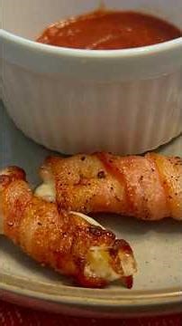 Easy Tailgate Appetizer – Bacon-Wrapped Mozzarella Sticks!! 🥓🥓🧀🧀