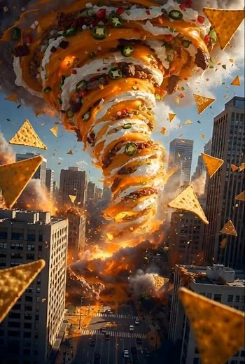 This Nacho Cheese Taco Tornado Is Absolutely Insane! 🌪️🧀 #FoodChaos #Animation #Trending