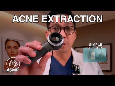 ASMR Real Dermatology Provider: Dermatoscope Inspection & Detailed Acne Extraction (Soft Spoken)