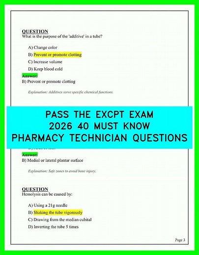 ExCPT Exam 2026: 40 Must-Know Pharmacy Tech Questions to Pass!
