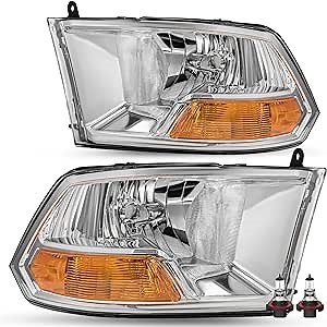 JSBOYAT Headlight Assembly Replacement for 2009-2012 Dodge Ram