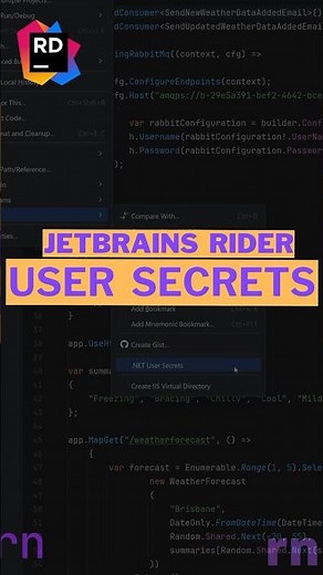 .NET User Secrets | JetBrains Rider | ASP NET Core