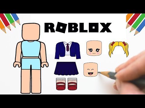 Como Desenhar Boneca de Papel ROBLOX +ROUPINHAS #bonecadepapel #paperdolls #roblox