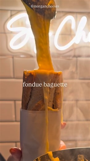 MORGAN CHEESES - MORGAN MCGLYNN CARR | Fondue in a baguette is the only winter tradition I follow. Hot, rich, Swiss cheese poured straight into fresh bread. Save this for your... | Instagram