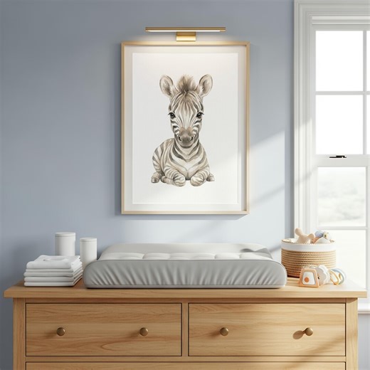 Baby Zebra Print | Watercolour Safari Animal Large Wall Art | Nursery Decor - Etsy