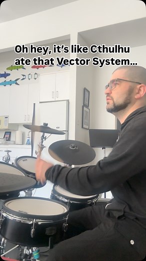 Oh hey, it’s like Cthulhu ate that Vector System… 6/7/16th 5s. Thank you @stevelymanmusic #polyrhythms#braintumorawareness #cthulhu #cthulhumythos #vector #system #bembé #drumming #braintumorsurvivor #braincancerawareness #drums #drumming | Alex Cohen