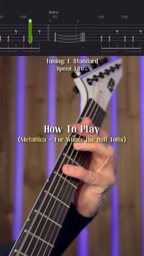123riff on Instagram: "How to play For Whom The Bell Tolls - Metallica 🤘 Guitar riffs 🎸 Guitar: ESP LTD Arrow Arctic Metal Strings: @ernieball - Skinny Top Heavy Bottom #learnguitar #guitarist #guitarriff #guitar #guitarlesson"