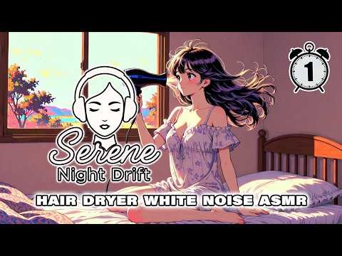 1 Hour Soothing Blow Dryer Sounds for Deep Sleep & Relaxation | Serene Night Drift ASMR