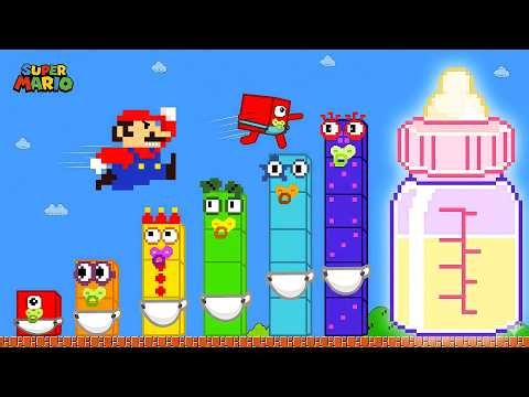 Number Babies get GROUNDED in Mario Maze Level Up Challenge | Game Animation