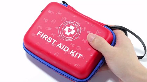 Small First Aid Kit - 165 Piece Dual-Color Emergency Medical Kit with Hard Shell & Fluorescent Exterior Coating, Emergency First Aid Kit for Home, Car, Travel, Hiking & Outdoor(Red/Blue)