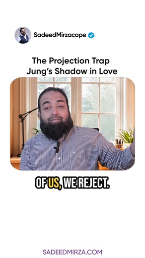 Sadeed Mirza on Instagram: "We don’t just fall in love with people — we fall in love with our own reflection in them. 💭 That’s the Projection Trap — where the parts of us we deny, we start to see in others. You don’t hate their behavior… you’re triggered by your own unhealed shadow. Love isn’t about finding someone who completes you — it’s about meeting someone who mirrors you. 🪞 If you’re ready to understand the psychology of love, shadow, and healing — it starts here with M. Sa