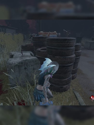 The singularity couldn't hit me when I was looping him, so he attempted to track me through his biopod across from the loop. However I crouched to avoid being detected by it, and once he realised he couldn't get me, he returned to his body, and I could stun him and move away from the loop. #dbd #gamergirl