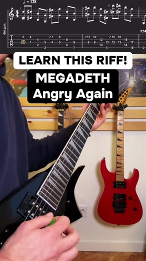 MEGADETH - Angry Again Riff Tutorial