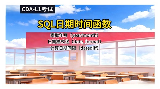 第33集 | SQL日期时间函数，提取年月、日期格式化与日期间隔天数计算