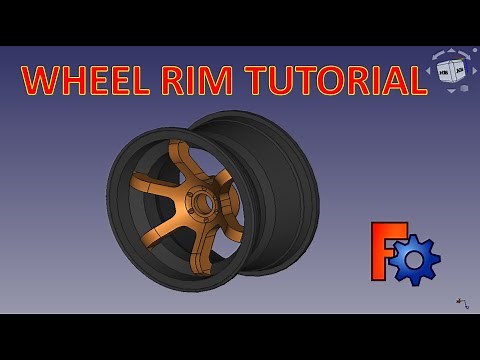 FreeCAD Tutorial : How to make a Wheel Rim in Freecad.