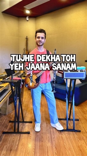 Raghav Sachar on Instagram: "11 INSTRUMENTS IN UNDER A MINUTE!!! This song can never go out of style ❤️ Performing the evergreen #tujhedekhatohyehjaanasanam from the movie #ddlj today. Preparing a multi instrumental setup for this #JatinLalit hit was a crazy experience and I can’t wait to see your reactions. Can you name all the instruments used in this video? Comment below… 1.Santoor 2.Harmonica 3.Piccolo 4.Flute 5.Kalimba 6.Pianica 7.Seaboard 8.Venova 9.Mandolin 10.Recorder 11.Clarinet 12Vocal