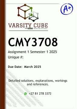 CMY3708 Assignment 1 DETAILED ANSWERS Semester 1 2025 DISTINCTION GUARANTEED