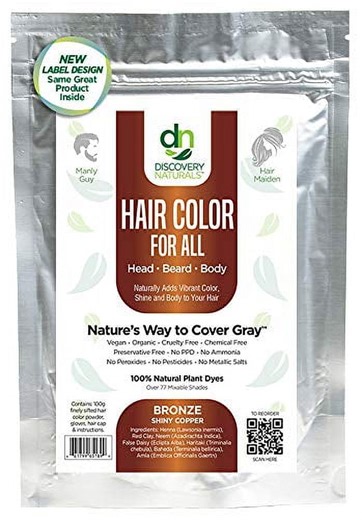 Red Henna Hair Color For All Kit | 100% All Natural Hair Dye & Beard Dye Powder (Bronze Shiny Copper) Organic, Herbal & Vegan Chemical & Cruelty Free Permanent Gray Coverage & Tinting