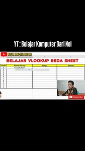 VLOOKUP beda sheet di Excel 👨‍💻 Video Lengkapnya bisa simak disini 👇 https://youtu.be/S7854DlMFR4?si=S3NWRA0A-n571AyQ | Belajar Komputer Dari Nol