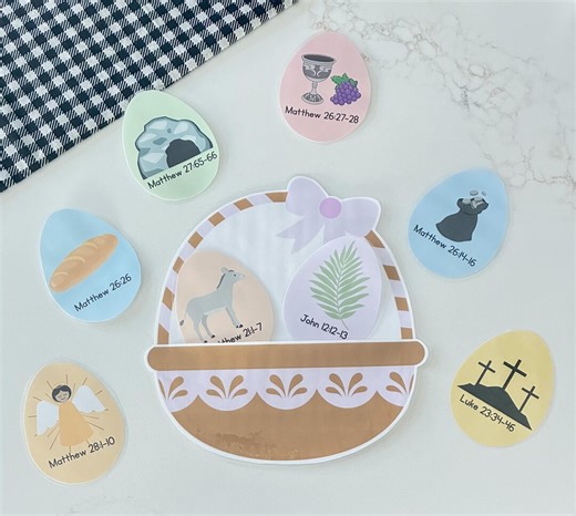 Easter Story Egg Hunt Activity for Kids | Resurrection Eggs Sunday Bible Verse Craft - Etsy