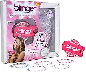 blinger® Diamond Collection Starter Kit | Gem Stamper & 75 Rhinestones | Instantly Add Sparkle to Your Hair | Simply Load, Click, Bling® | Bedazzler Kit for Hair, Clothes & Crafts (Dreams)