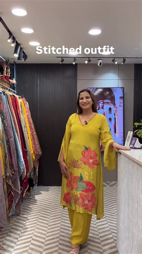 Design by Pakiza | Launching our crepe coord set ✨ Beautiful digital print with highlights of hand work 💫 Shirt in crepe A-line cut pattern featuring hand... | Instagram