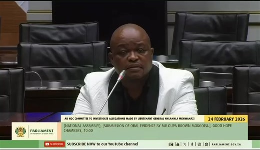 🔴Brown Mokgotsi Admits to Past Arrests, Dropped Murder Case During Heated Parliamentary Interview🔴 Brown Mokgotsi made explosive admissions before Parliament’s ad hoc committee investigating allegations raised by KwaZulu-Natal Police Commissioner Nhlanhla Mkhwanazi, confirming that he had previously been arrested multiple times and that a murder charge against him was later dropped. During a tense exchange with Members of Parliament, Mokgotsi acknowledged being sentenced for drink driving and 