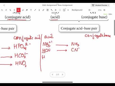 How to write acid base conjugate pairs