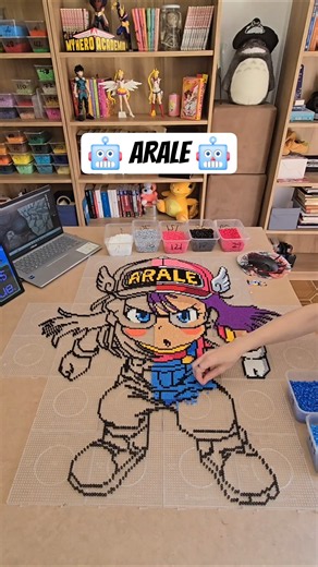 Hago a Arale en Hamabeads 🤖 #arale #drslump #hama #perlerbeads #pixelart