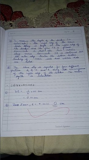 Physics Practical -To measure internal diameter and depth of beaker/ calorimeter by vernier caliper