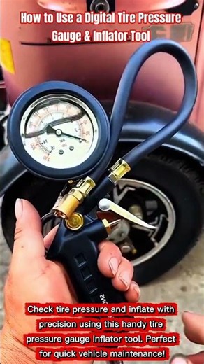 How to Use a Digital Tire Pressure Gauge & Inflator Tool 🚗#shortsfeed ​#GarageTools​#TirePressure