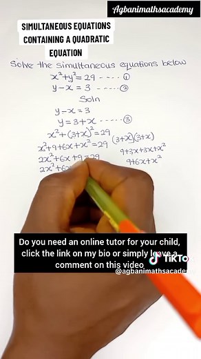 Solving Simultaneous Equations with Quadratic Equation Method