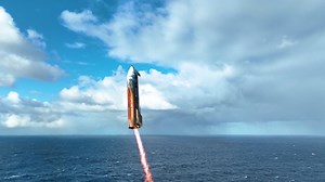 View of Starship landing burn and splashdown on Flight 10, made possible by SpaceX’s recovery team. Starship made it through reentry with intentionally missing tiles, completed maneuvers to intentionally stress its flaps, had visible damage to its aft skirt and flaps, and still executed a flip and landing burn that placed it approximately 3 meters from its targeted splashdown point | SpaceX