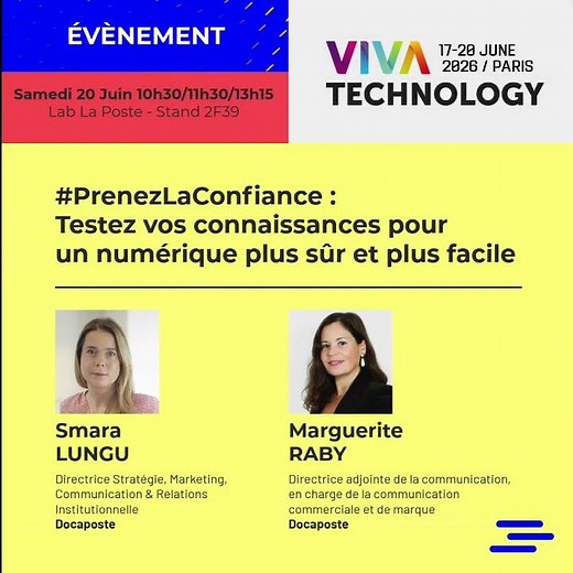 RDV à ‪@VivaTechnology‬ sur le Lab de ‪@laposte‬ Groupe : notre programme de ce samedi 20 juin