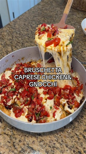 BRUSCHETTA CAPRESE CHICKEN&CREAMY GNOCCHI✨ Full RECIPE on my lemon8!!! The perfect meal for a summer night! #dinnerideas #lemon8 #weeknightdinner #mealideas