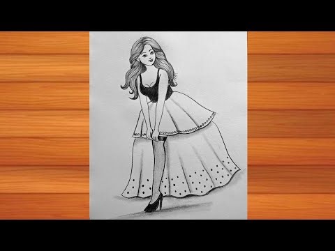 How to draw a girl wearing socks / pencil drawing step by step for beginners
