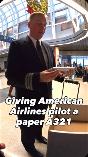 Jaeseo on Instagram: "I gave an @americanair pilot an @airbus A321 made out of paper at @fly2ohare airport! Model by @citycraft_papermodels link in bio"