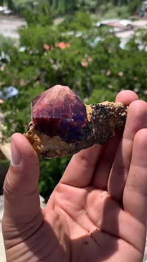 A wonderful perfect red zircon crystal on matrix from astore valley. Pm for price. | Shigar Gemstone