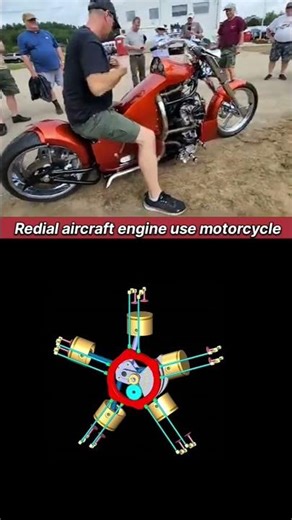 Redial aircraft engine used for motorcycle (working optimization) ☠️