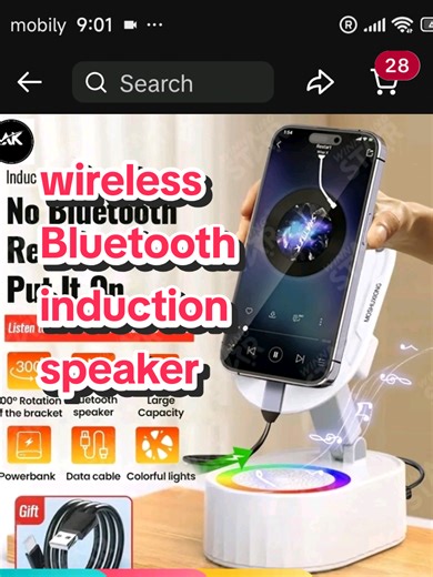 enhanced your phone experience with.... ✨wireless Bluetooth induction speaker with phone stand 6in1 holder 9D sounds 600mah power bank gifts. ✅ portable speaker ✅full range maximum 20khz. ✅for laptop mobile& PC ✅ cordless 💯 enjoy your favorite music, videos and Ambience 🤍😊 #wirelessinductionspeaker #tiktokshop