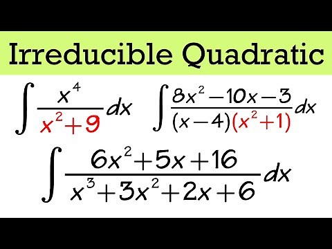 Integration By Partial Fractions (irreducible quadratic factors)