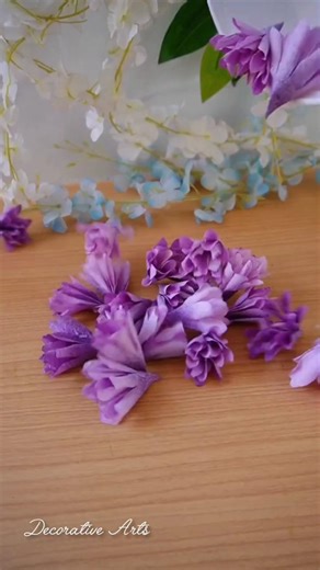 How to make Beautiful purple Flower With Tissue Paper/ DIY Flowers Making Ideas/ #craft #flowers