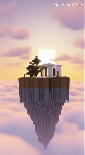 Building a luxury Minecraft house on a floating island above the clouds #minecraft