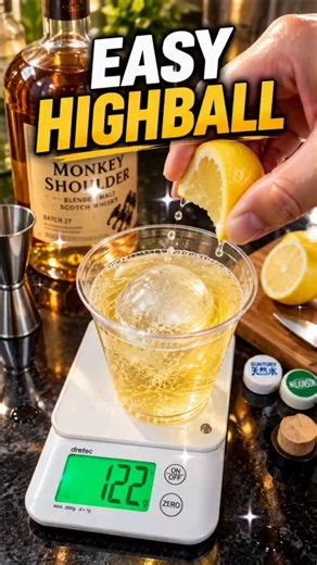 Easy Whisky Highball at Home 🍋🥃 | 3-Ingredient Recipe #Shorts