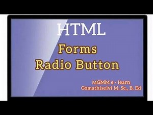 HTML Radio Button Control in Forms... tamil